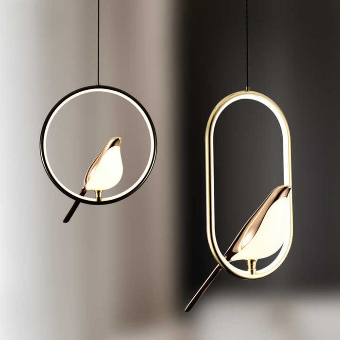 MrBird - Luxus-Pendelleuchte mit goldenem Vogel