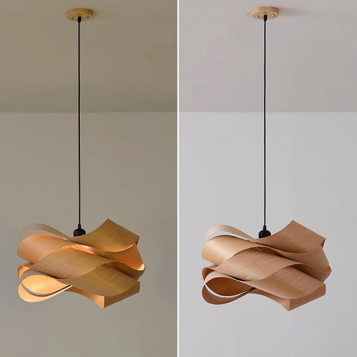 Moderne Hängelampe aus Holz für das Esszimmer