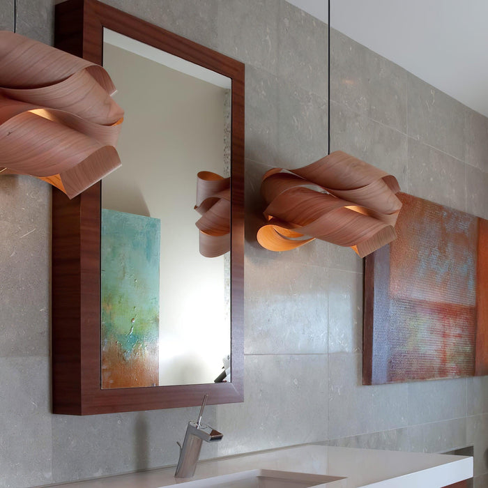 Moderne Hängelampe aus Holz für das Esszimmer